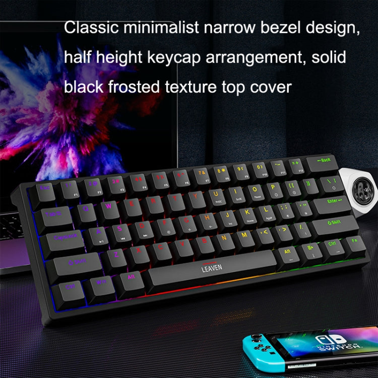 LEAVEN K620 61 Keys Hot Plug-in Glowing Game Wired Mechanical Keyboard, Cable Length: 1.8m, Color: Pink Green Shaft - Wired Keyboard by LEAVEN | Online Shopping South Africa | PMC Jewellery | Buy Now Pay Later Mobicred