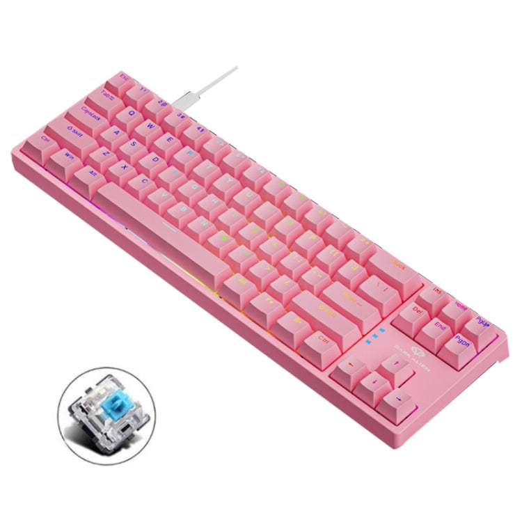 Dark Alien K710 71 Keys Glowing Game Wired Keyboard, Cable Length: 1.8m, Color: Pink Green Shaft - Wired Keyboard by Dark Alien | Online Shopping South Africa | PMC Jewellery | Buy Now Pay Later Mobicred