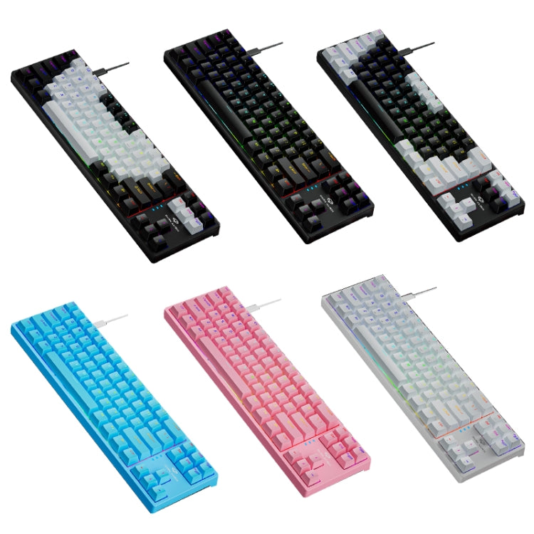 Dark Alien K710 71 Keys Glowing Game Wired Keyboard, Cable Length: 1.8m, Color: White Black Green Shaft - Wired Keyboard by Dark Alien | Online Shopping South Africa | PMC Jewellery | Buy Now Pay Later Mobicred