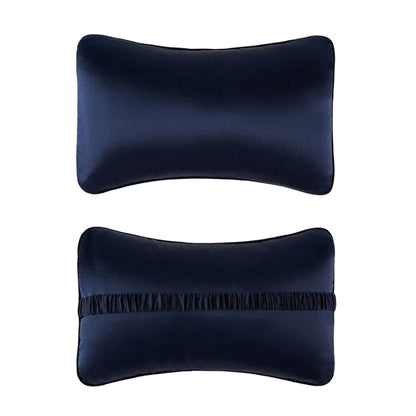 TZ19 Silk Car Head Pillow Car Memory Foam Comfort Lumbar Support(Navy) - Seat Accessories by PMC Jewellery | Online Shopping South Africa | PMC Jewellery | Buy Now Pay Later Mobicred