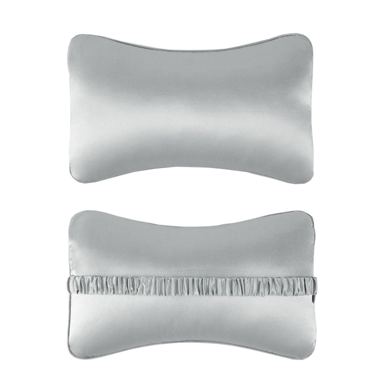 TZ19 Silk Car Head Pillow Car Memory Foam Comfort Lumbar Support(Silver Gray) - Seat Accessories by PMC Jewellery | Online Shopping South Africa | PMC Jewellery | Buy Now Pay Later Mobicred