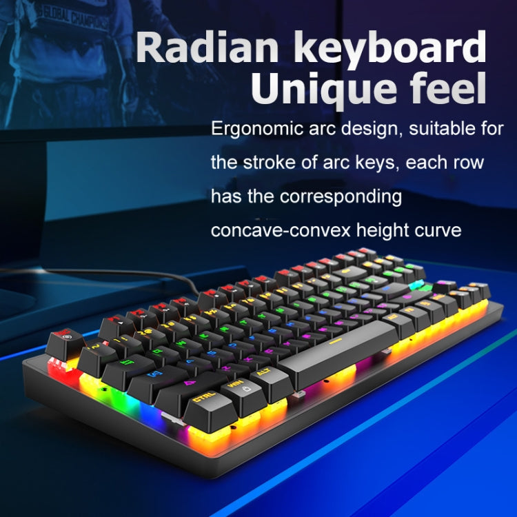 ZIYOULANG K2 87 Keys Office Laptop Punk Glowing Mechanical Wired Keyboard, Cable Length: 1.5m, Color: Black - Wired Keyboard by ZIYOULANG | Online Shopping South Africa | PMC Jewellery | Buy Now Pay Later Mobicred