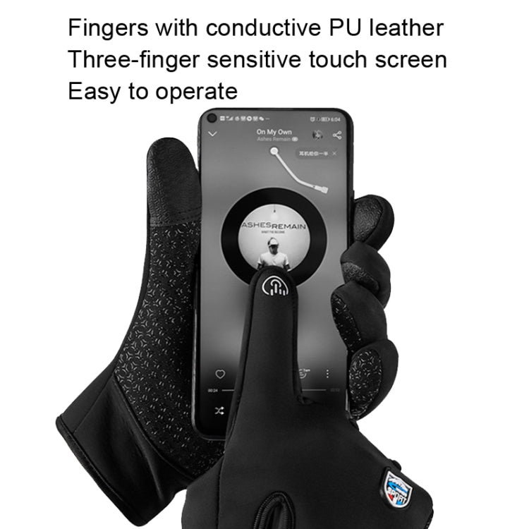 A045 Cycling Gloves Touch Screen Windproof Waterproof Sport Keep Warm Gloves, Size: L(Black) - Cycling Gloves by PMC Jewellery | Online Shopping South Africa | PMC Jewellery