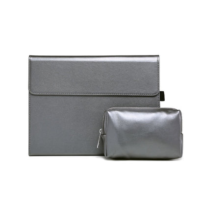 For Microsoft Surface Pro 8 Tablet Protective Case Holder(Microfiber Lambskin Texture Gray Case + Power Supply Bag) - Others by PMC Jewellery | Online Shopping South Africa | PMC Jewellery | Buy Now Pay Later Mobicred