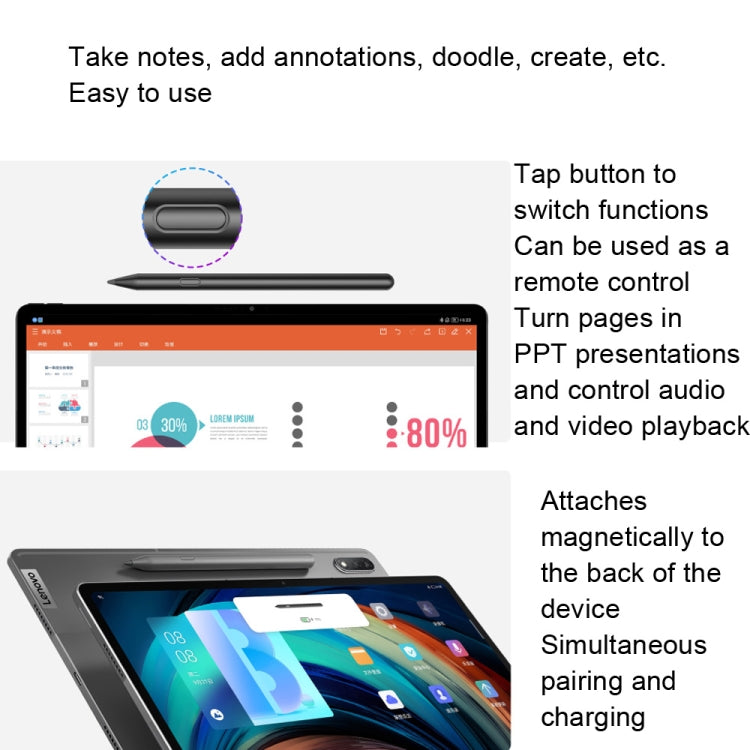 For Xiaoxin Pad Pro 12.6 inch/2022 2 Generation Original Lenovo Stylus(Black) - Stylus Pen by Lenovo | Online Shopping South Africa | PMC Jewellery | Buy Now Pay Later Mobicred