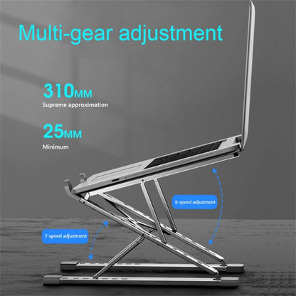 N8 Double-layer Foldable Lifting Aluminum Alloy Laptop Heat Dissipation Stand, Color: Oxidized Silver - Laptop Stand by PMC Jewellery | Online Shopping South Africa | PMC Jewellery | Buy Now Pay Later Mobicred