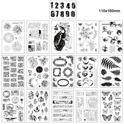 5 PCS Vintage Botanical Arrangement Handbook Clear Silicone Stamp(Goblet Years) - Handbook Decorative Stickers by PMC Jewellery | Online Shopping South Africa | PMC Jewellery