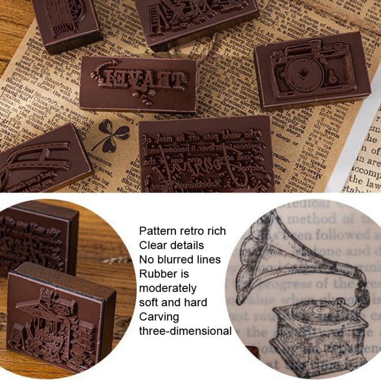 MOCARD 7 In 1 Wooden Stamp Set Handbook DIY Material(Senyu Traveler) - Handbook Decorative Stickers by MOCARD | Online Shopping South Africa | PMC Jewellery