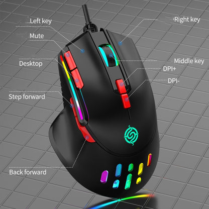 K-Snake Q15 9 Keys RGB Light Effect Wired Mechanical Mouse, Cable Length: 1.5m(Black) - Wired Mice by K-Snake | Online Shopping South Africa | PMC Jewellery | Buy Now Pay Later Mobicred