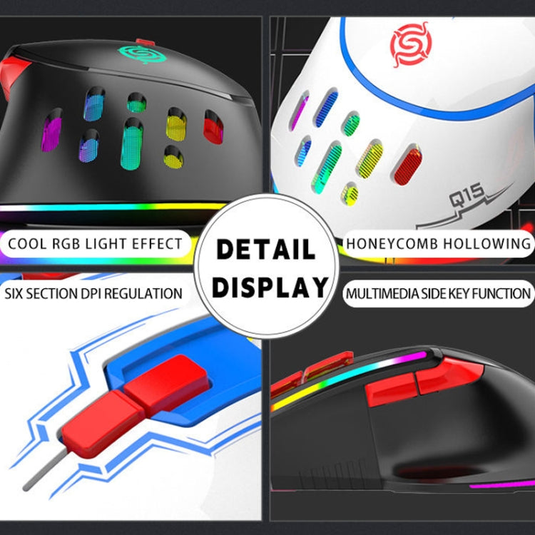 K-Snake Q15 9 Keys RGB Light Effect Wired Mechanical Mouse, Cable Length: 1.5m(Black) - Wired Mice by K-Snake | Online Shopping South Africa | PMC Jewellery | Buy Now Pay Later Mobicred