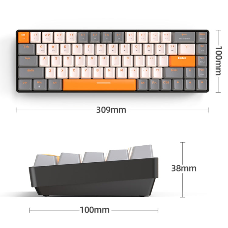 ZIYOU LANG K68 68 Keys Bluetooth Wireless Dual Model Mechanical Keyboard, Style: Red Shaft Version (Shimmering) - Wireless Keyboard by ZIYOU LANG | Online Shopping South Africa | PMC Jewellery | Buy Now Pay Later Mobicred