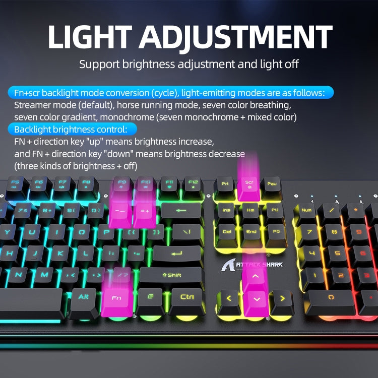 Attack Shark T3RGB RGB Luminous Wireless Keyboard And Mouse Set(Black) - Wireless Keyboard by Attack Shark | Online Shopping South Africa | PMC Jewellery | Buy Now Pay Later Mobicred