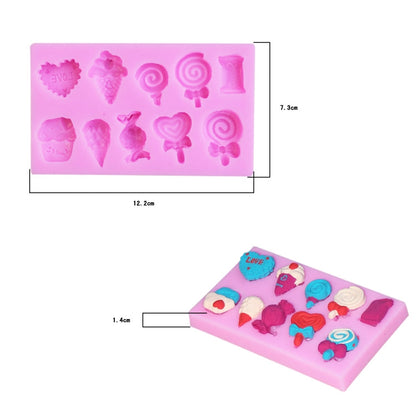 G114 Candy Lollipop Ice Cream Shape Silicone Mold Chocolate Biscuits Cake Decoration - Food Molds by PMC Jewellery | Online Shopping South Africa | PMC Jewellery