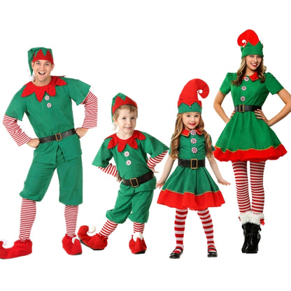 Christmas Green Elf Cosplay Costume Chris Santa Claus Costume Set, Size: 130cm(Male) - Wearable Decoration by PMC Jewellery | Online Shopping South Africa | PMC Jewellery