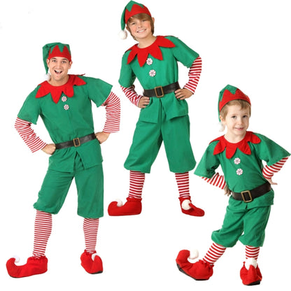 Christmas Green Elf Cosplay Costume Chris Santa Claus Costume Set, Size: 160cm(Male) - Wearable Decoration by PMC Jewellery | Online Shopping South Africa | PMC Jewellery