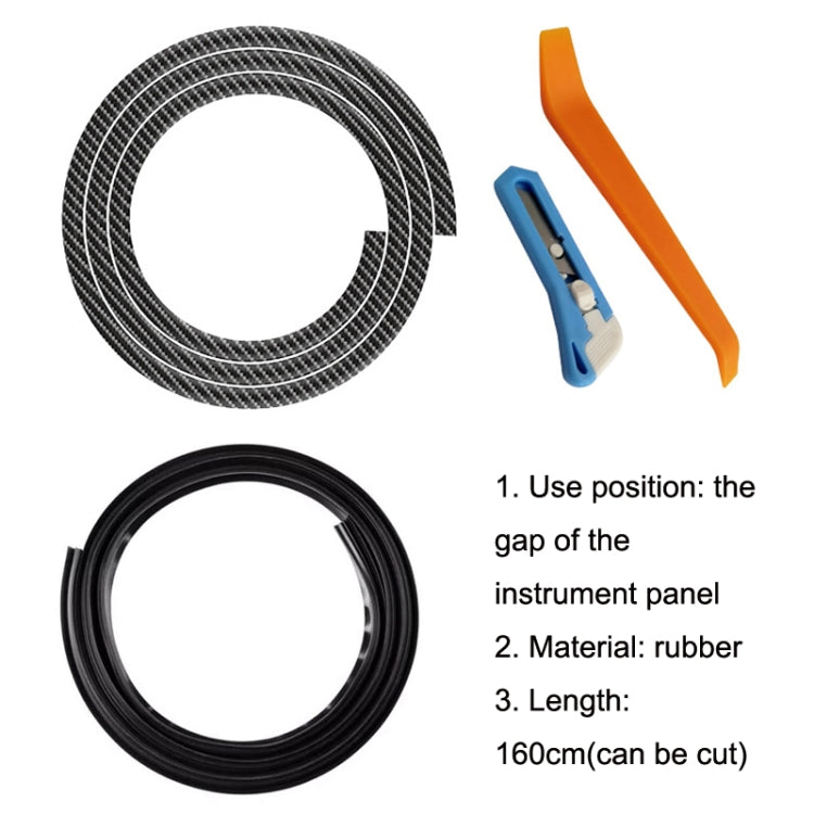 N856 Carbon Fiber Pattern Car Elastomer Seal Rubber Strip Instrument Panel Leakproof Dustproof Soundproof Universal - sealing strips by PMC Jewellery | Online Shopping South Africa | PMC Jewellery | Buy Now Pay Later Mobicred