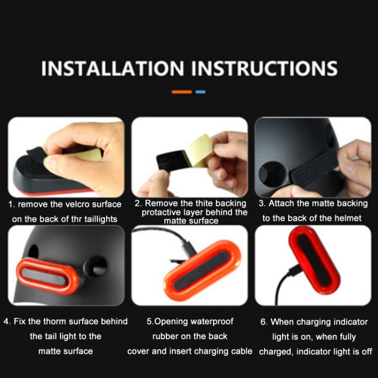 Helmet Blaster Warning Light Bicycle LED Rechargeable Tail Light(Black) - Decorative Lights by PMC Jewellery | Online Shopping South Africa | PMC Jewellery | Buy Now Pay Later Mobicred