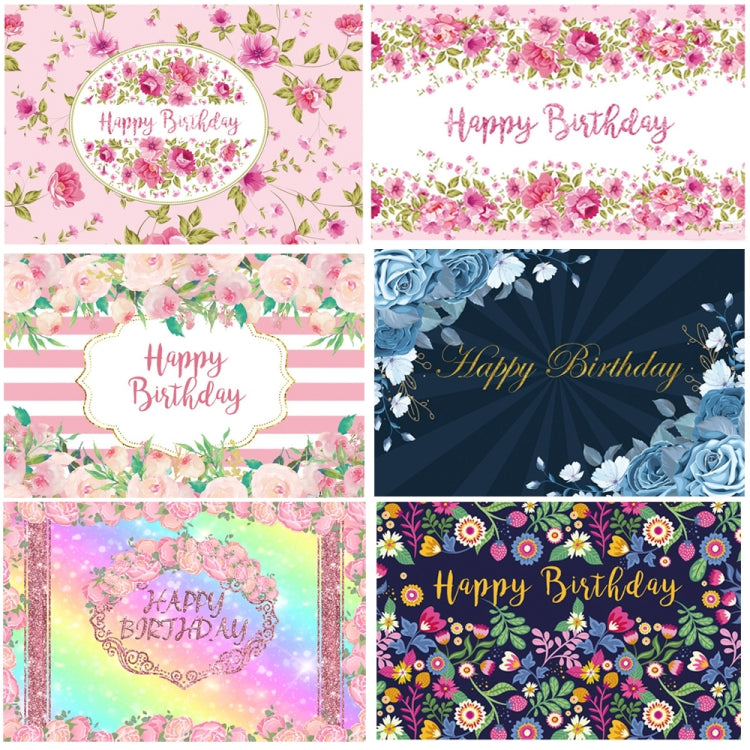 1.5m x 1m Flower Series Happy Birthday Party Photography Background Cloth(MDU04214) - Birthday Party by PMC Jewellery | Online Shopping South Africa | PMC Jewellery