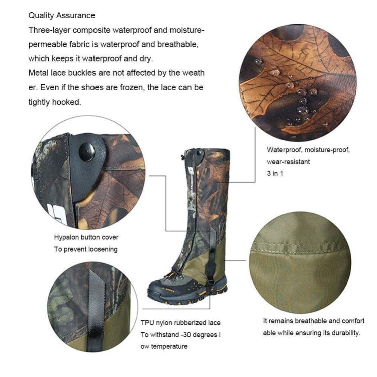 LUCKSTONE Unisex Waterproof Gaiters Cycling Legwarmers Leg Cover Camping Hiking Ski Boot(Camouflage+Army Green) - Jungle Camouflage by LUCKSTONE | Online Shopping South Africa | PMC Jewellery