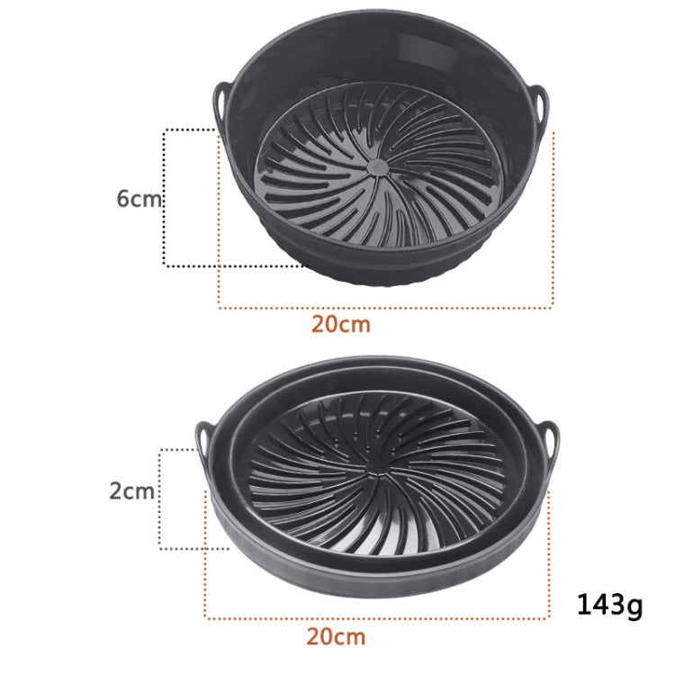 Air Fryer Grill Mat High Temperature Resistant Silicone Baking Tray, Specification: Round Black - Baking mat & Bakewares by PMC Jewellery | Online Shopping South Africa | PMC Jewellery