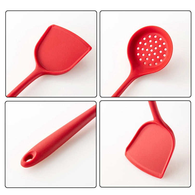 2pcs Non-stick High Temperature Resistant Silicone Cookware, Style: Leak Spoon(Red) - Cooking Tools by PMC Jewellery | Online Shopping South Africa | PMC Jewellery