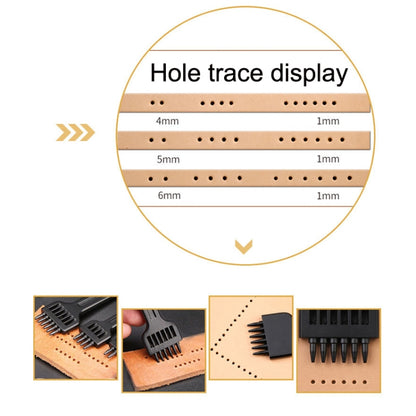 ER061 DIY Hand-sewn Leather Round Punch Tools Alloy Steel Platoons Rushing, Style: 4mm Set - DIY Apparel Sewing by PMC Jewellery | Online Shopping South Africa | PMC Jewellery