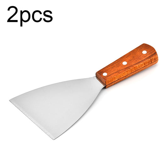 2pcs Stainless Steel Pizza and Steak Shovel Wooden Handle Slanted Shovel Kitchen Tool, Size: L - Baking Pastry Tools by PMC Jewellery | Online Shopping South Africa | PMC Jewellery
