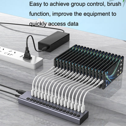 HS-716MG USB3.0 Aluminum Alloy 16 Ports 12V/7.5A Extension Docking Computer Camera HUB - USB 3.0 HUB by PMC Jewellery | Online Shopping South Africa | PMC Jewellery | Buy Now Pay Later Mobicred