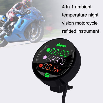 Morfayer YL-M05 4 In 1 Environmental Temperature Model 9-24V LED Night Vision Motorcycle Modification Instrument - Electrical Instruments by PMC Jewellery | Online Shopping South Africa | PMC Jewellery | Buy Now Pay Later Mobicred