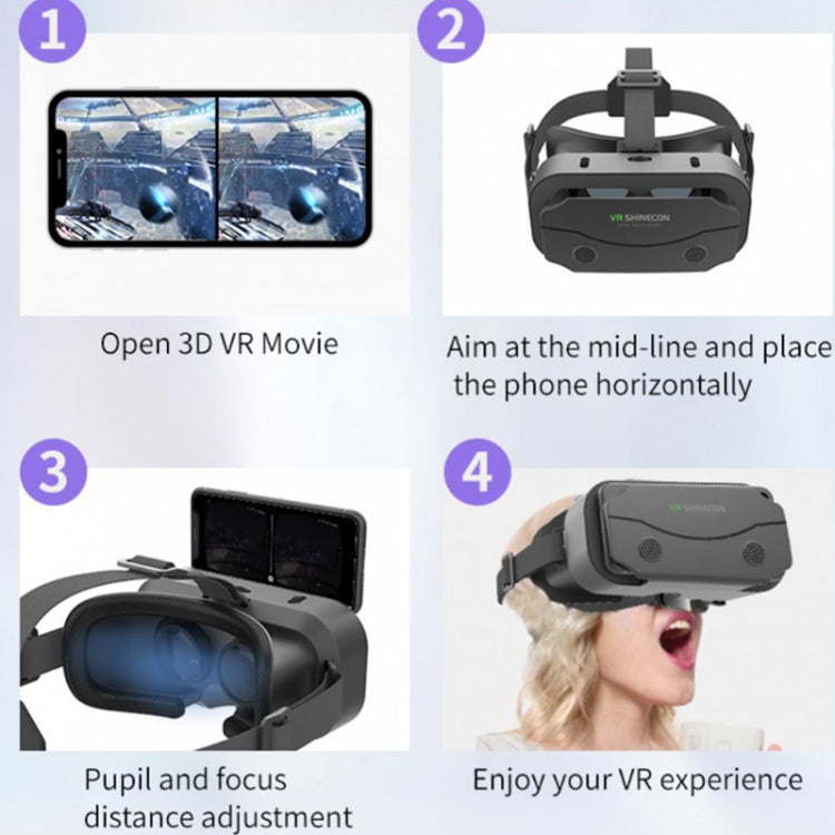 VRSHINECON G13 Virtual Reality VR Glasses Mobile Phone Movie Game 3D Digital Glasses(Black) - VR Headset by VRSHINECON | Online Shopping South Africa | PMC Jewellery | Buy Now Pay Later Mobicred