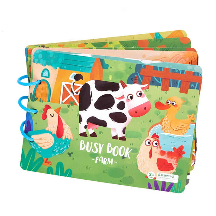 Children Early Teaching Cartoon Intelligence Development Toys Repeatedly Paste Book(Farm) - Early Education Toys by PMC Jewellery | Online Shopping South Africa | PMC Jewellery