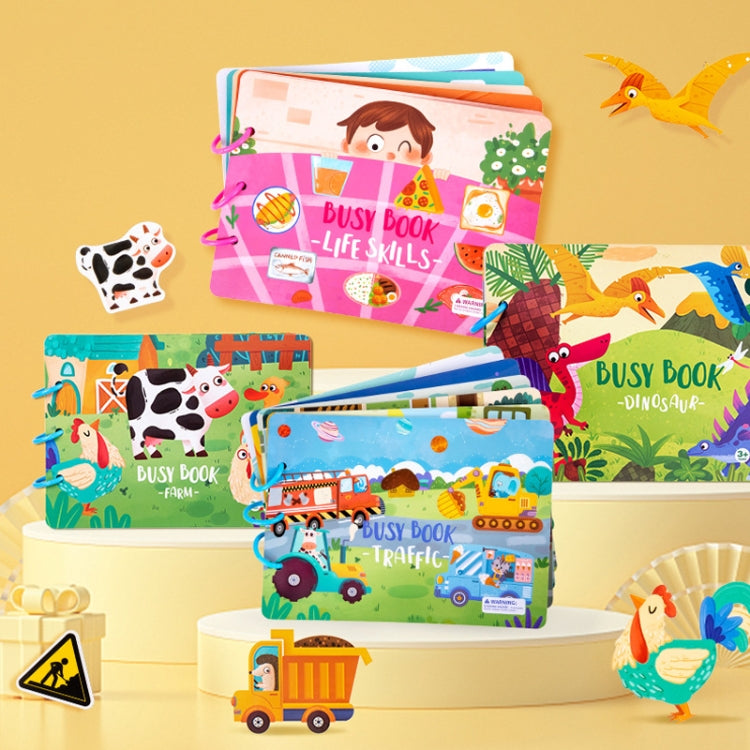 Children Early Teaching Cartoon Intelligence Development Toys Repeatedly Paste Book(Traffic) - Early Education Toys by PMC Jewellery | Online Shopping South Africa | PMC Jewellery