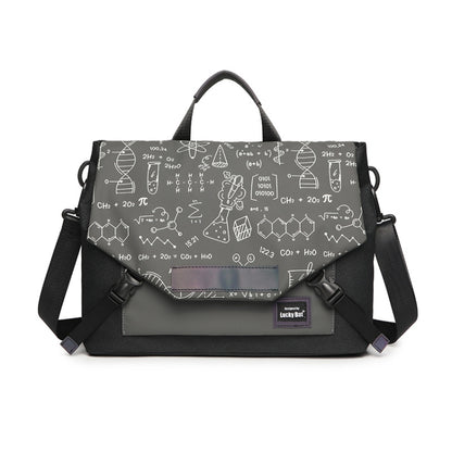 LUCKYBAT Laptop Bag Airbag Anti-drop Crossbody Handbag, Size: L 16 Inch(Black Gray Equation) - 15.6 - 17 inch by PMC Jewellery | Online Shopping South Africa | PMC Jewellery | Buy Now Pay Later Mobicred