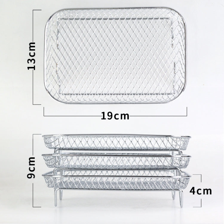 Air Fryer Accessories Three-Layer Steam Rack Stackable Dehydration Rack(Rectangle) - Electric Deep Fryers by PMC Jewellery | Online Shopping South Africa | PMC Jewellery