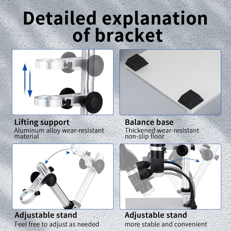 G1600 1-1600X Magnification 9 Inch Electron Microscope, Style: Without Battery AU Plug - Digital Microscope by PMC Jewellery | Online Shopping South Africa | PMC Jewellery | Buy Now Pay Later Mobicred