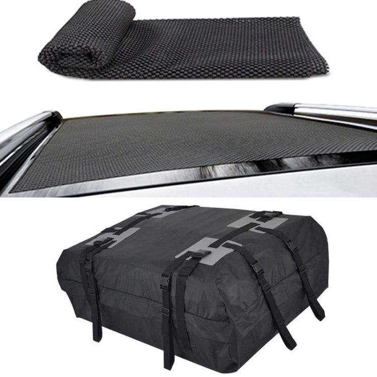 15 Cubic Foot Car Universal Rainproof Roof Luggage Outdoor Camper Roof Bag + Non-slip Mat(Black) - Roof Racks by PMC Jewellery | Online Shopping South Africa | PMC Jewellery | Buy Now Pay Later Mobicred