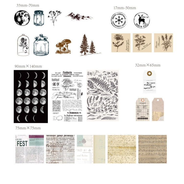 2sets 30 In 1 Vintage Collection Room Series Handbook Stickers Notes Packet(Mountains and Raw Moon Night) - Handbook Decorative Stickers by PMC Jewellery | Online Shopping South Africa | PMC Jewellery