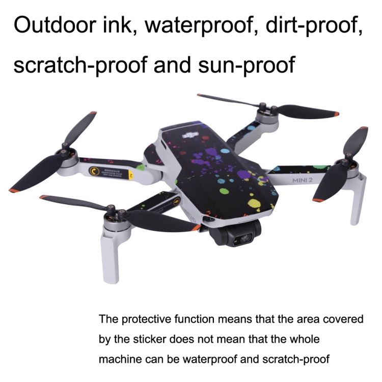 Sunnylife MM2-TZ452 For DJI Mini 2 Waterproof PVC Drone Body + Arm + Remote Control Decorative Protective Stickers Set(Drawing Black) - Stickers by Sunnylife | Online Shopping South Africa | PMC Jewellery | Buy Now Pay Later Mobicred