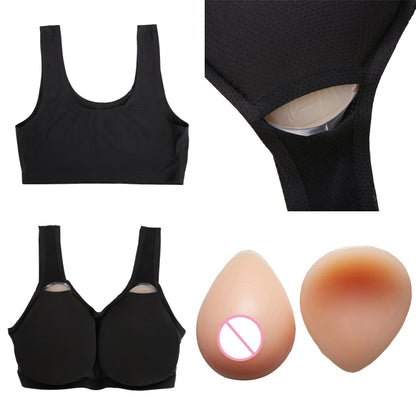 CD Crossdressing Silicone Fake Breast Vest Underwear, Size: AA+XS 400g(Skin Color+Fake Breast) - Fake Breasts by PMC Jewellery | Online Shopping South Africa | PMC Jewellery