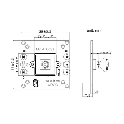 QQSJ-8821 Support UVC USB Mobile Detection Intelligent Recognition VGA Panoramic Camera Module - Module by PMC Jewellery | Online Shopping South Africa | PMC Jewellery | Buy Now Pay Later Mobicred