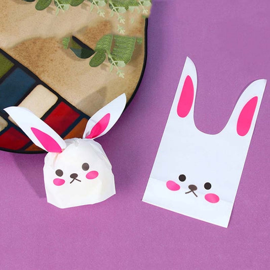 1bag Cartoon Rabbit Ears Gift Packaging Bags Candy Baking Snowflake Cookies Bags, Size: 13x23cm(Pink Black Mouth) - Gift Bags & Wrapping Supplies by PMC Jewellery | Online Shopping South Africa | PMC Jewellery