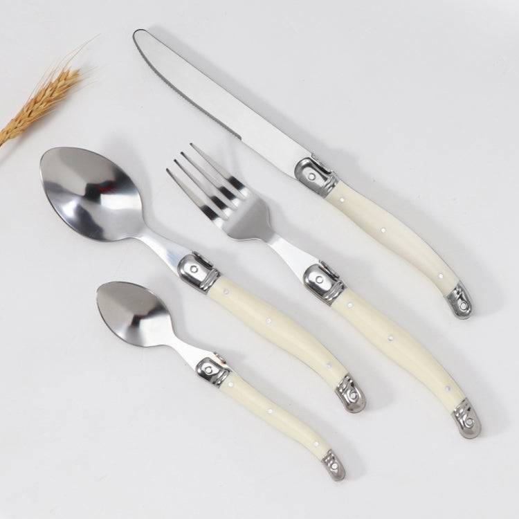 Stainless Steel Knife Fork Spoon Set Plastic Handle Western Tableware, Specification: 6 Tea Spoons - Cutlery Sets by PMC Jewellery | Online Shopping South Africa | PMC Jewellery