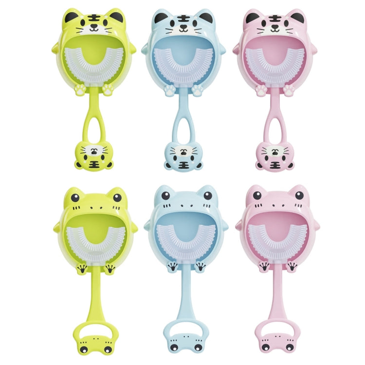 S8 2pcs Children Cartoon Animal Manual U-shaped Silicone Toothbrush for 2-12 Years Old(Blue Frog) - Toothbrushes by PMC Jewellery | Online Shopping South Africa | PMC Jewellery | Buy Now Pay Later Mobicred