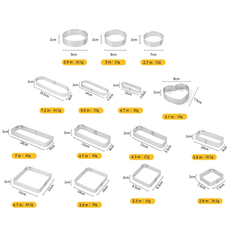 BN1006 Stainless Steel Mousse Circle Thickened Perforated Cake Mold DIY Baking Tools, Specification: Round 3.5 inches - Food Molds by PMC Jewellery | Online Shopping South Africa | PMC Jewellery