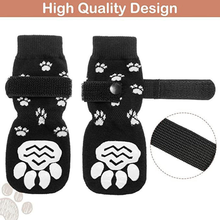 4pcs Dog Knitted Breathable Footwear Outdoor Non-slip Pet Socks, Size: S(Black) - Socks by PMC Jewellery | Online Shopping South Africa | PMC Jewellery