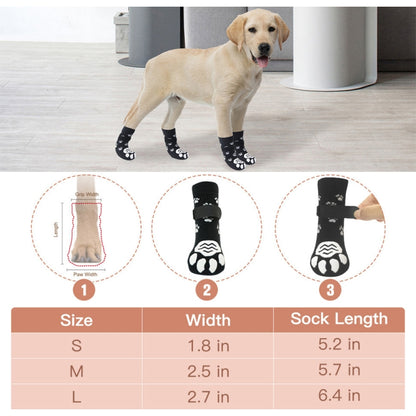 4pcs Dog Knitted Breathable Footwear Outdoor Non-slip Pet Socks, Size: S(Black) - Socks by PMC Jewellery | Online Shopping South Africa | PMC Jewellery