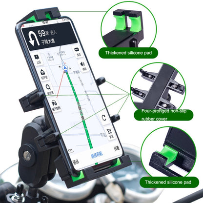 A02 Motorcycle Mobile Phone Navigation Bracket Car Riding Anti-shock Aluminum Alloy Rack(M8 Ball Header Installation Model) - Holder by PMC Jewellery | Online Shopping South Africa | PMC Jewellery | Buy Now Pay Later Mobicred