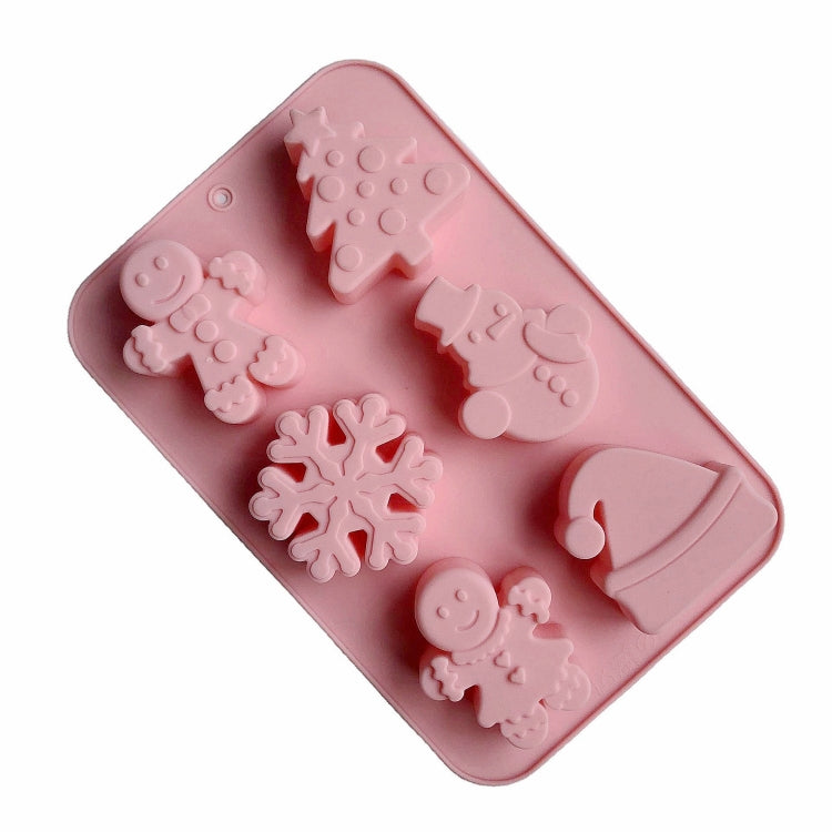6 Cavity Cake Mold Food Grade Non-Stick Silicone Merry Christmas Festival Dessert Making Mould(Style 2) - Food Molds by PMC Jewellery | Online Shopping South Africa | PMC Jewellery
