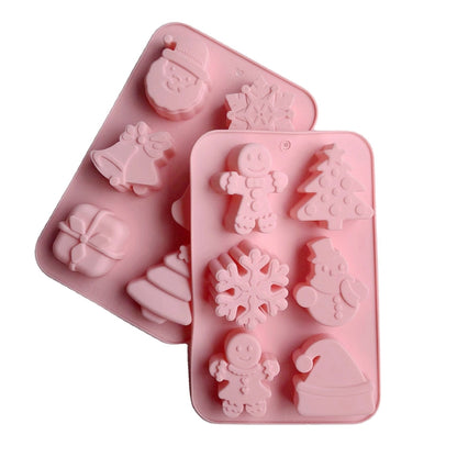 6 Cavity Cake Mold Food Grade Non-Stick Silicone Merry Christmas Festival Dessert Making Mould(Style 2) - Food Molds by PMC Jewellery | Online Shopping South Africa | PMC Jewellery