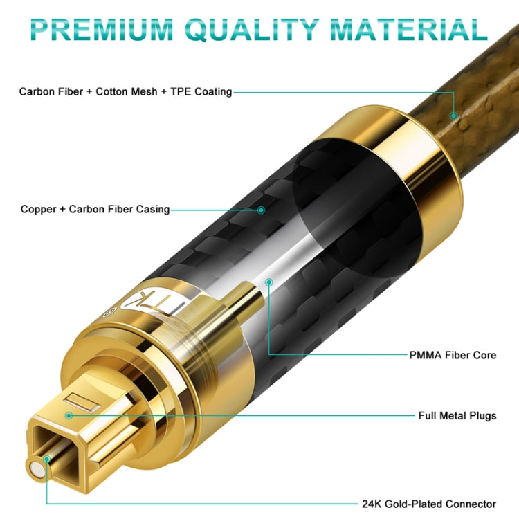 EMK GM/A8.0 Digital Optical Fiber Audio Cable Amplifier Audio Gold Plated Fever Line, Length: 1.8m(Transparent Coffee) - Audio Optical Cables by EMK | Online Shopping South Africa | PMC Jewellery | Buy Now Pay Later Mobicred